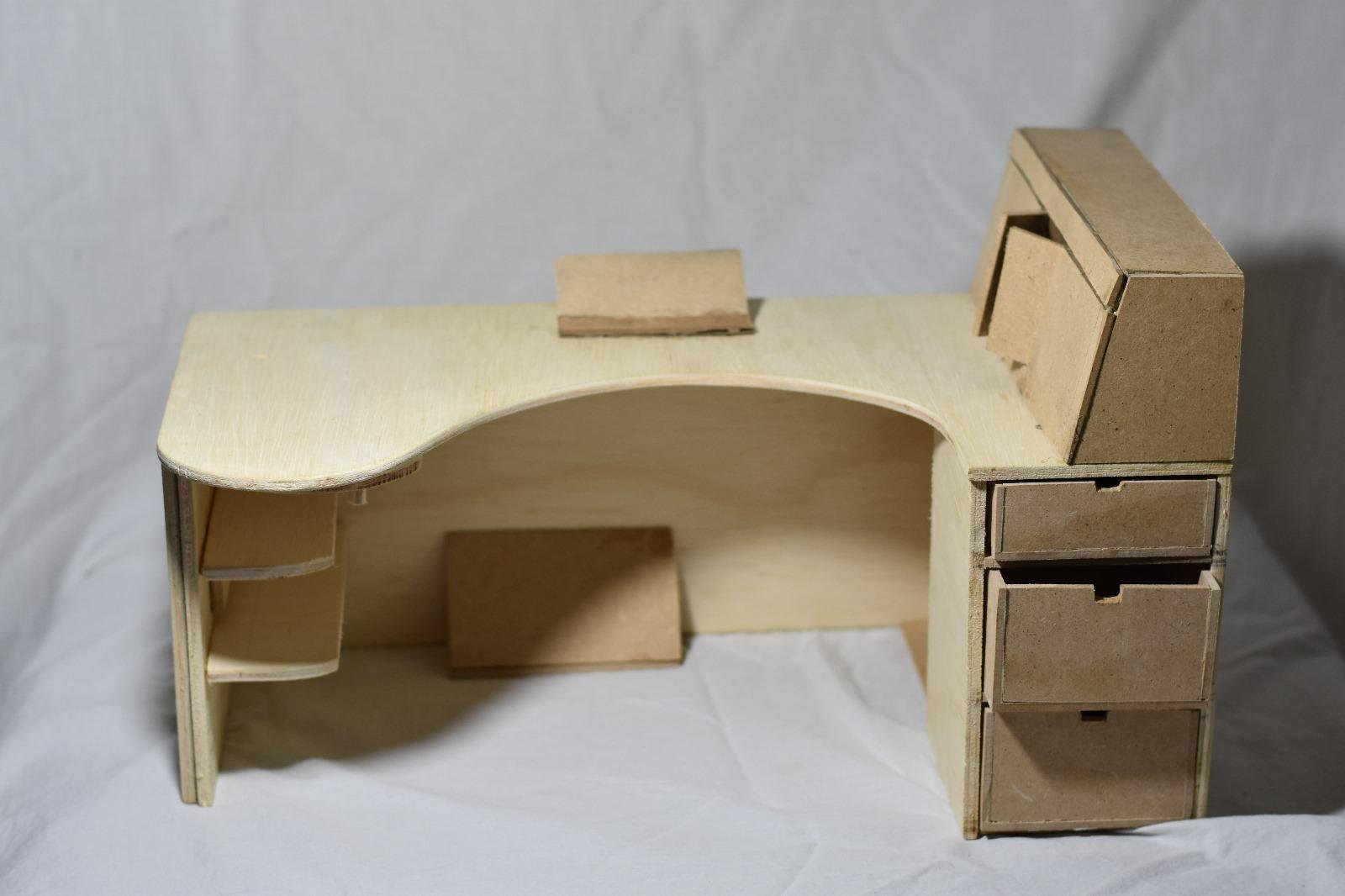 Vista frontal de la maqueta.